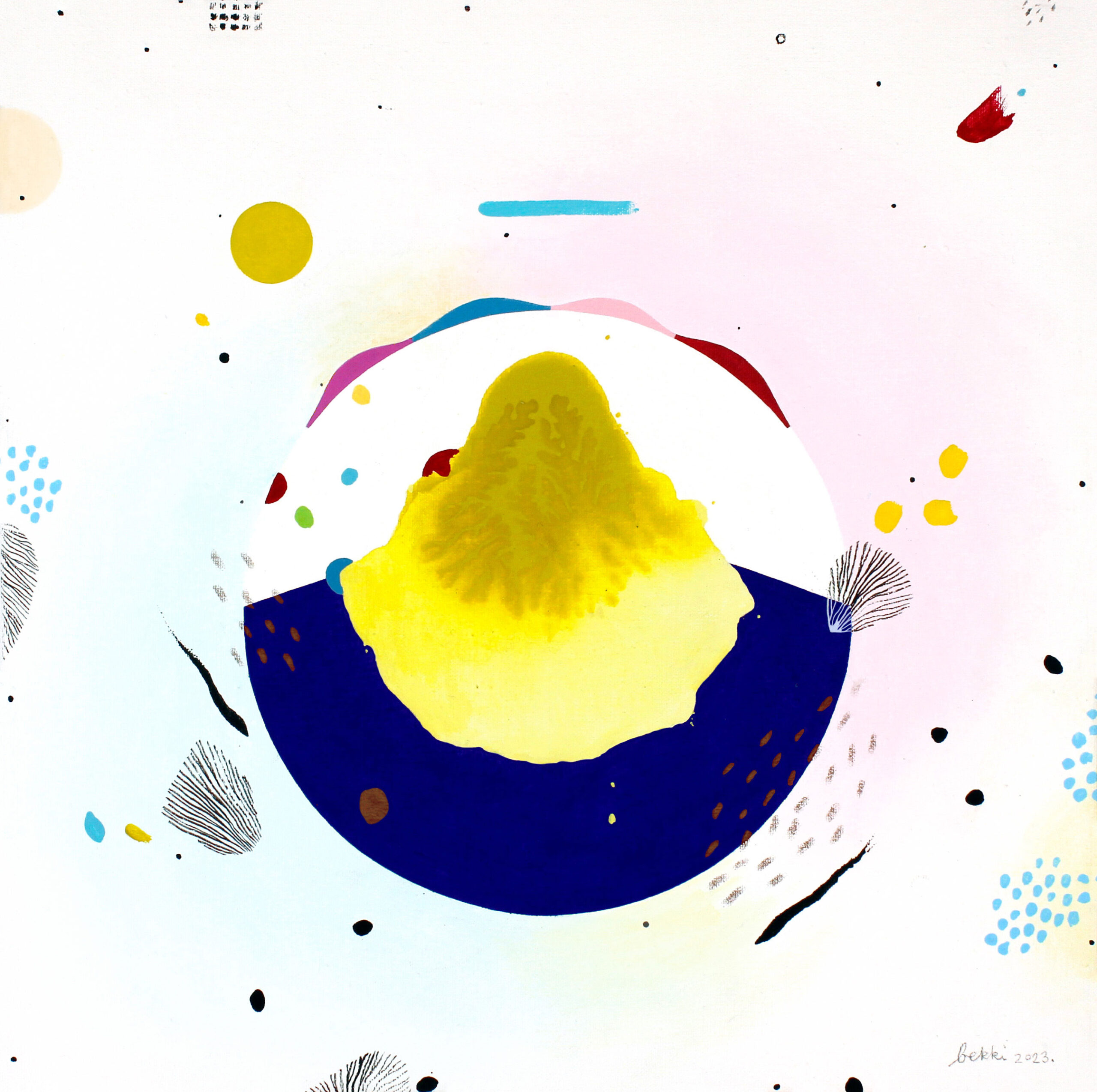 Rankų darbo mažas spalvingas modernus paveikslas ant drobės – originalus ir šiuolaikiškas meno kūrinys