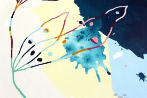 Didelio formato spalvingas abstraktus modernus paveikslas ant drobės