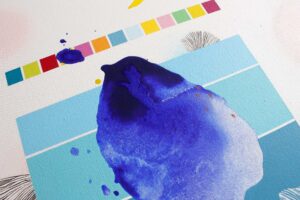 Modernūs originalūs abstraktūs paveikslai ant drobes, spalvingi, 40x40 cm, sodrios spalvų dėmės, namų ar biuro sienai, pagaminta Vilniuje