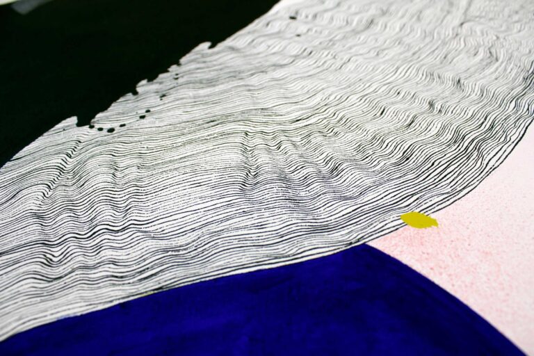 Šiuolaikinė abstrakti tapyba – ultramarino mėlyna, juoda, rožinė, alyvuogių – didelė drobė Lietuva