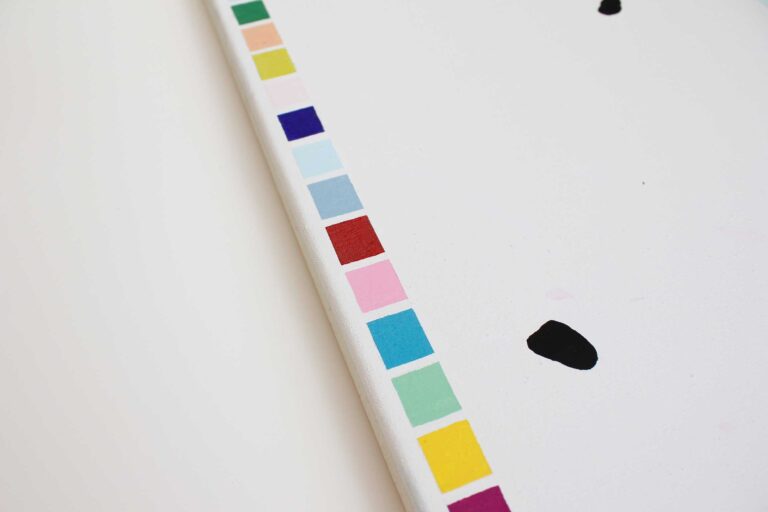 Abstraktus modernus paveikslas ant drobės su mėlynais akcentais