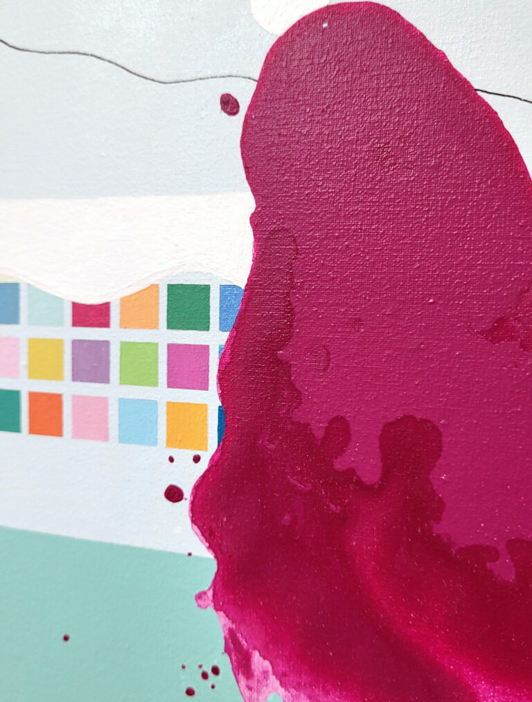 Minimalistinis modernus abstraktus paveikslas ant drobės 50 x 50 cm šiuolaikiniam interjerui.