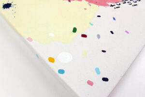 Spalvingas abstraktus modernus paveikslas interjerui, rankų darbo drobė