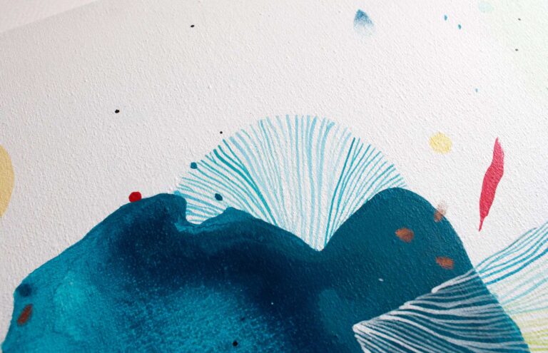 Spalvingas mažo formato abstraktus paveikslas ant drobės, unikalus meno kūrinys dovanai