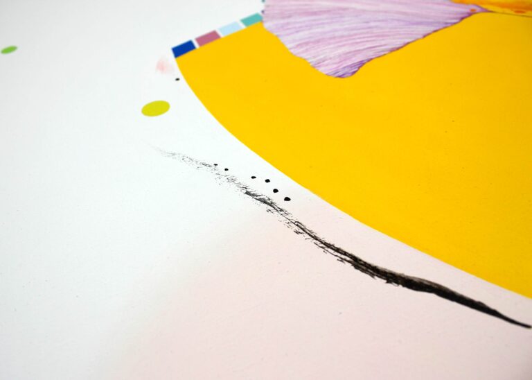 Didelė abstrakti drobė – saulėta geltona ir oranžinė tapyba – šiuolaikinis interjero menas